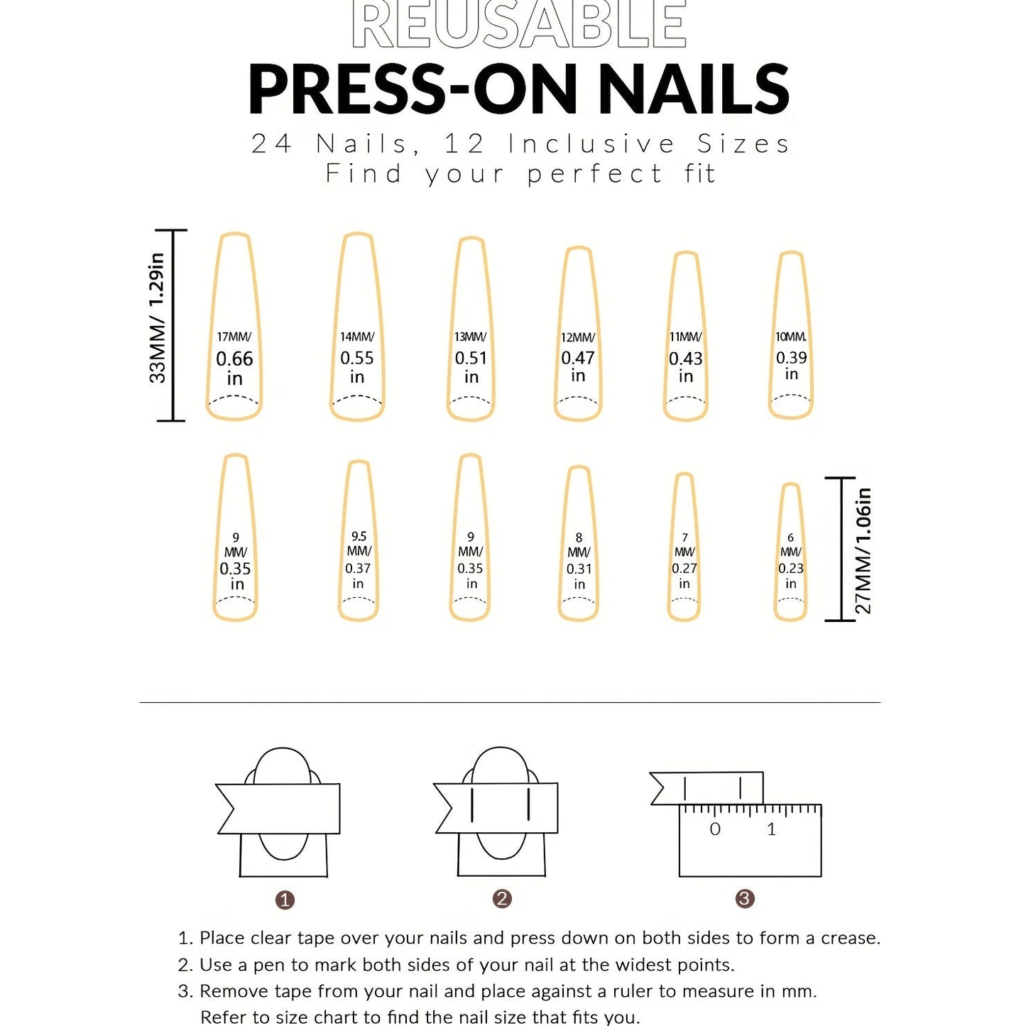 French Long Ballerina Press On Nails
