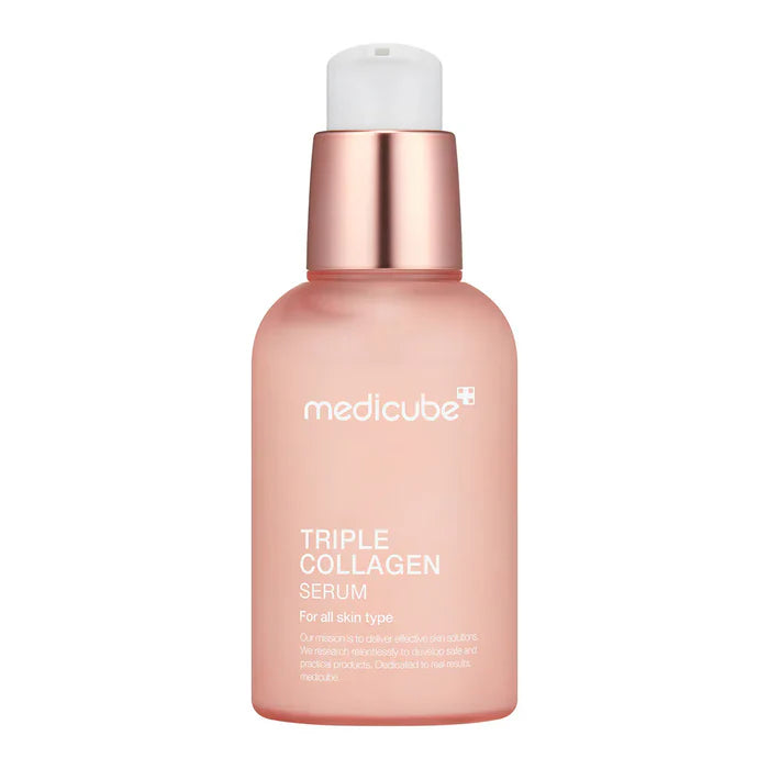 Medicube Triple Collagen Serum 4.0 soft-pink dropper bottle