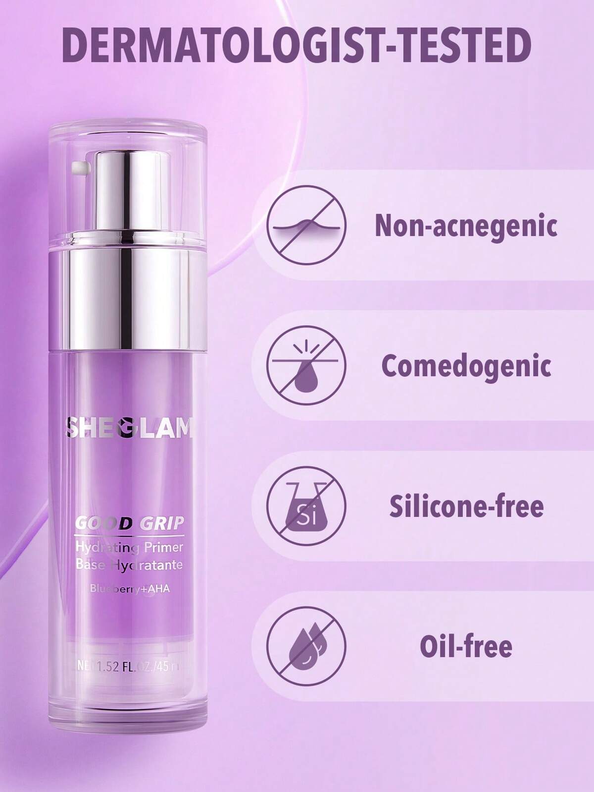 SHEGLAM Good Grip Hydrating Primer Blueberry 45Ml